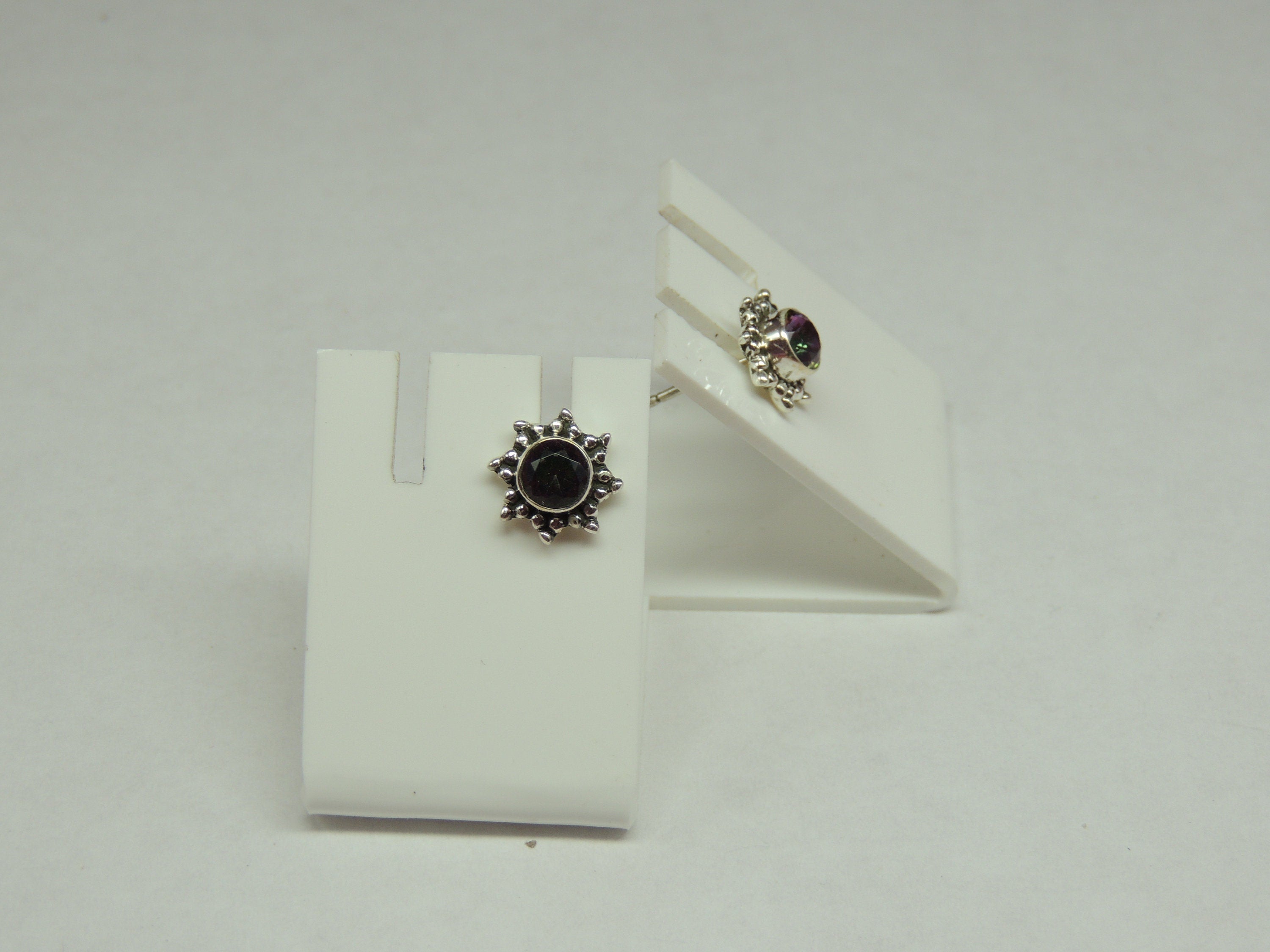 Edler 0,95 Carat Mystik Topas Ohrstecker 925 Silber Ohrring Ohrschmuck
