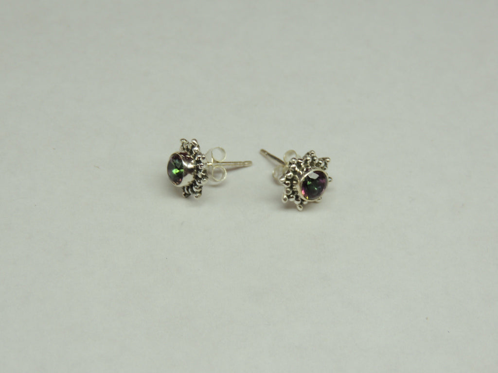 Edler 0,95 Carat Mystik Topas Ohrstecker 925 Silber Ohrring Ohrschmuck