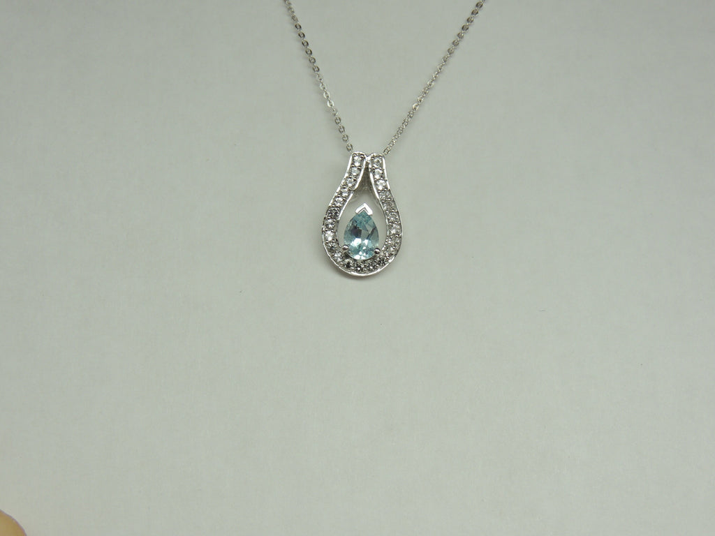 Edle 1,30 Carat Blautopas Anhänger 925 Silber weisstopas 925 Silber