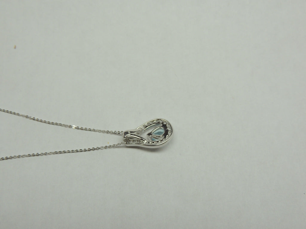Edle 1,30 Carat Blautopas Anhänger 925 Silber weisstopas 925 Silber