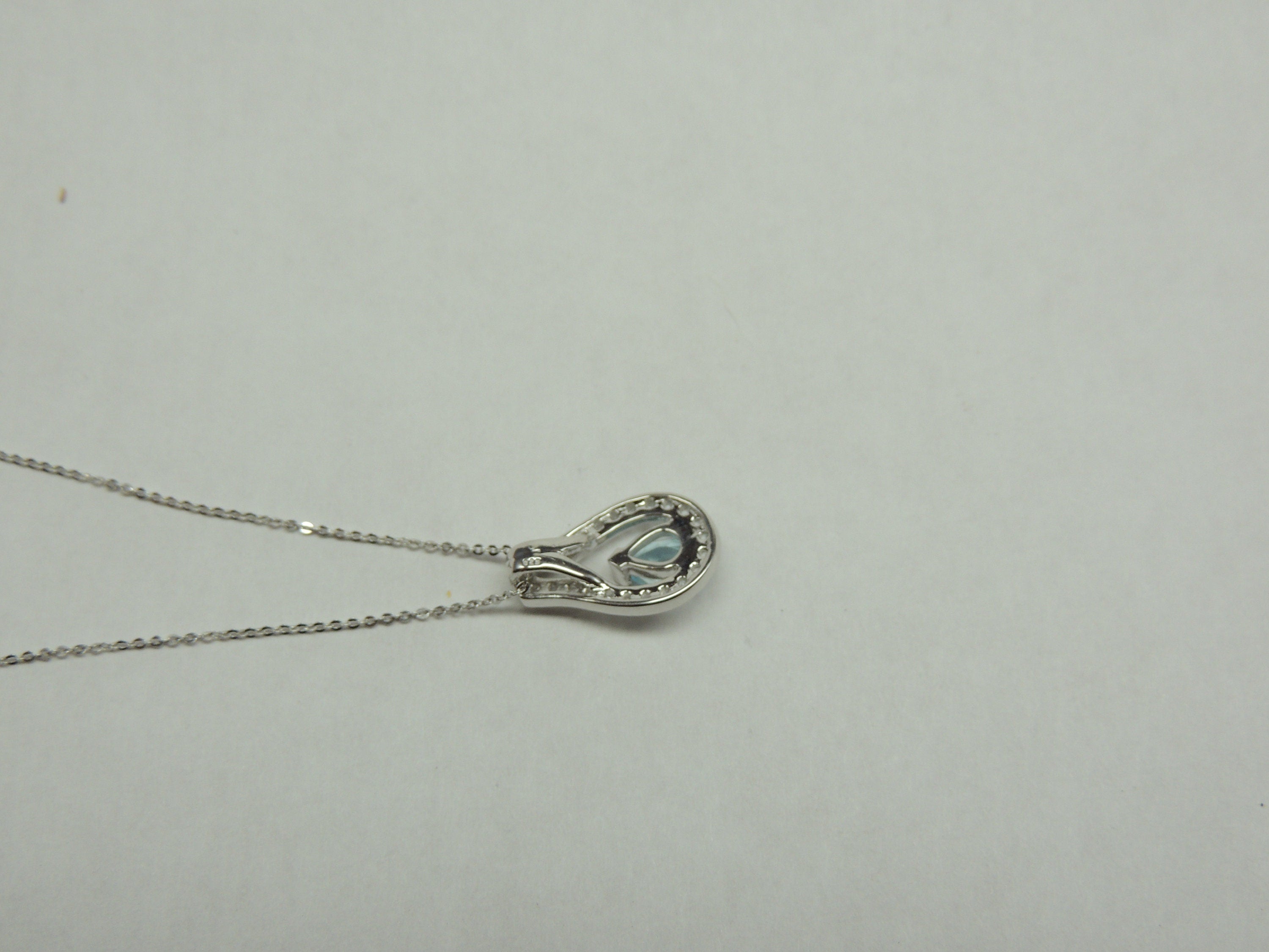 Edle 1,30 Carat Blautopas Anhänger 925 Silber weisstopas 925 Silber