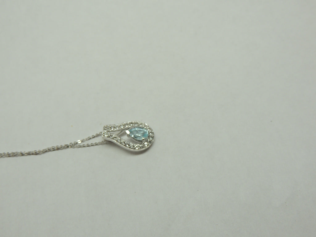 Edle 1,30 Carat Blautopas Anhänger 925 Silber weisstopas 925 Silber