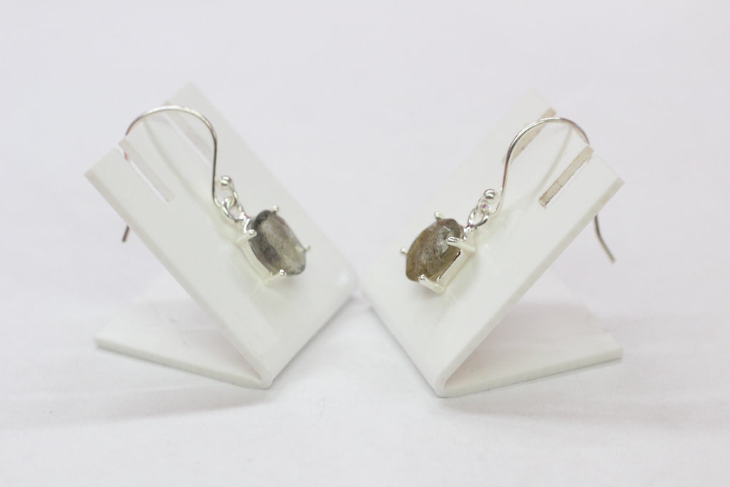 Edler 2,4 Carat Labradorit Ohrhanger 925 Silber facetierter Edeltsein Ohrschmuck