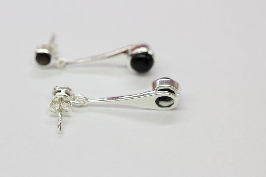 Edler 3,1 Carat Rauchquarz Onyx Ohrstecker 925 Silber Ohrschmuck Ohrhanger