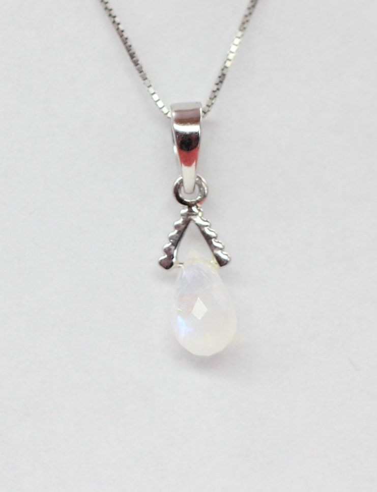 Edler 2,25 Carat Mondlichttopas Anhanger 925 Silber Collier Kette Top Edelstein