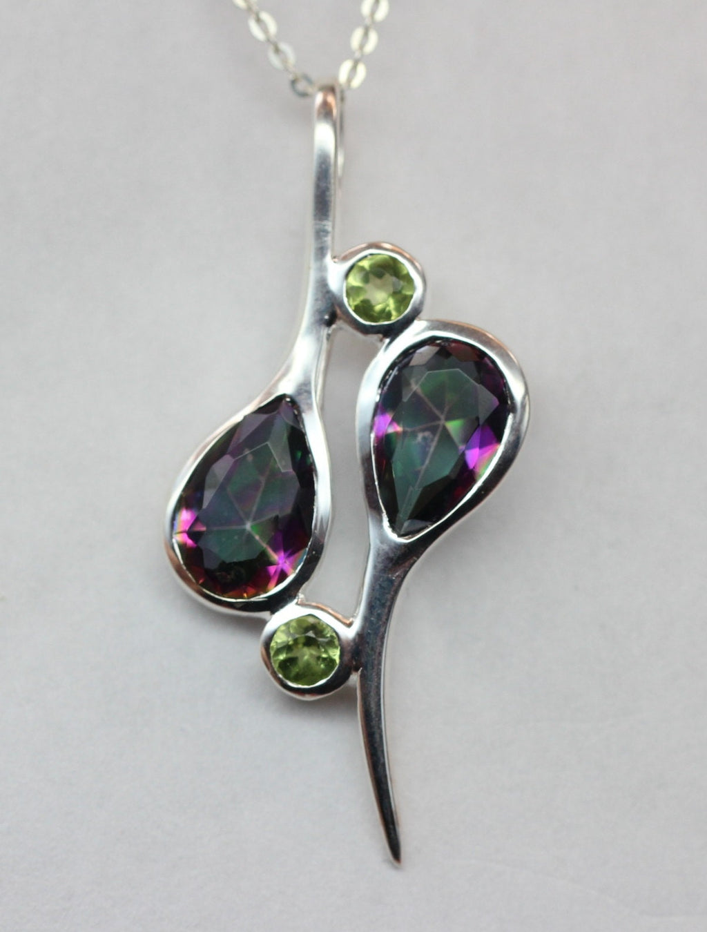 Edler 3,38 Carat Design Anhanger Mystik Topas Peridot Anhänger 925 Silber