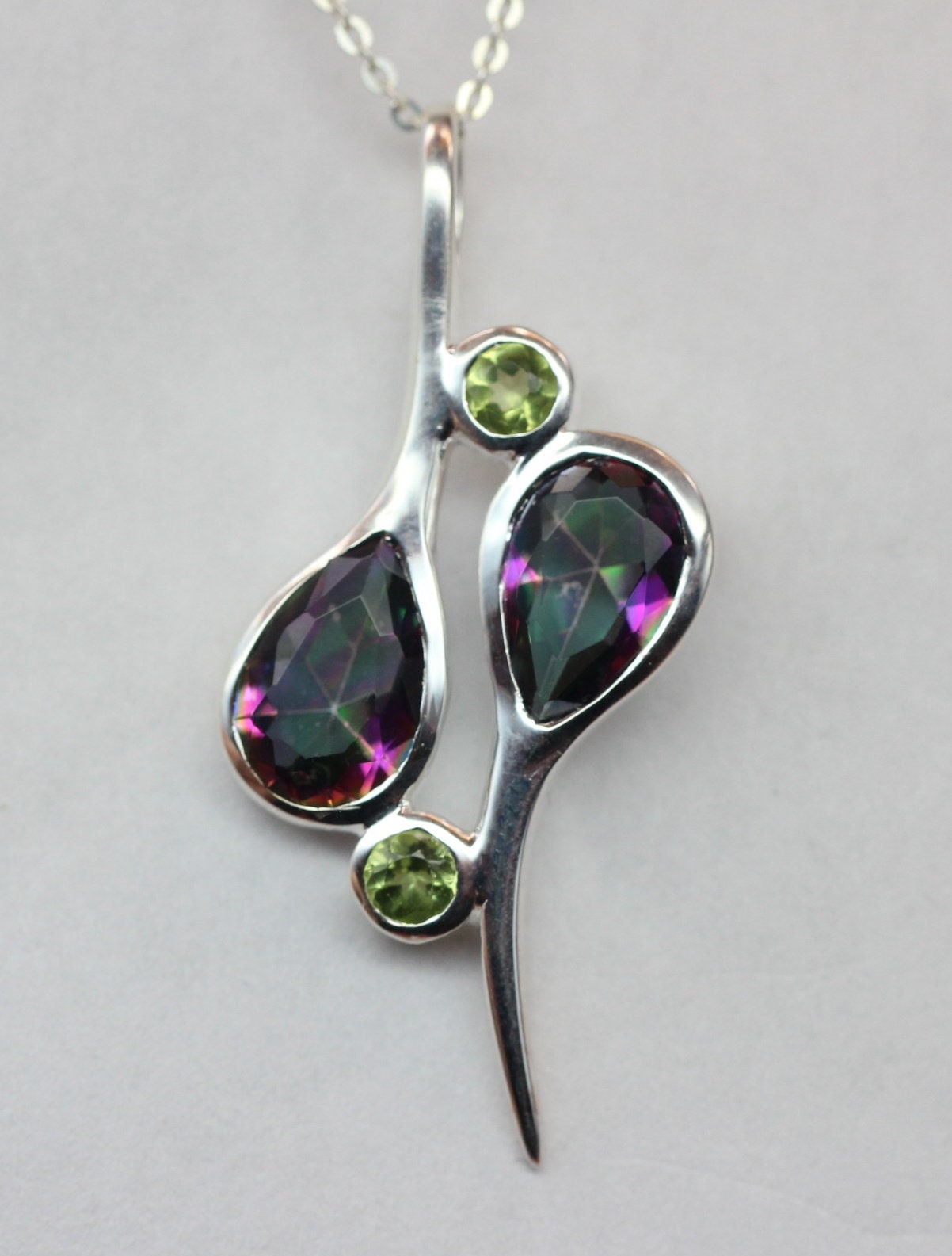 Edler 3,38 Carat Design Anhanger Mystik Topas Peridot Anhänger 925 Silber