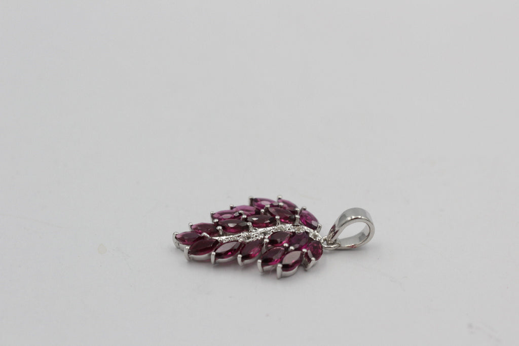 Edler 3,05  Carat Rhodolith weisstopas Anhanger 925 Silber Collier Kette Top Edel