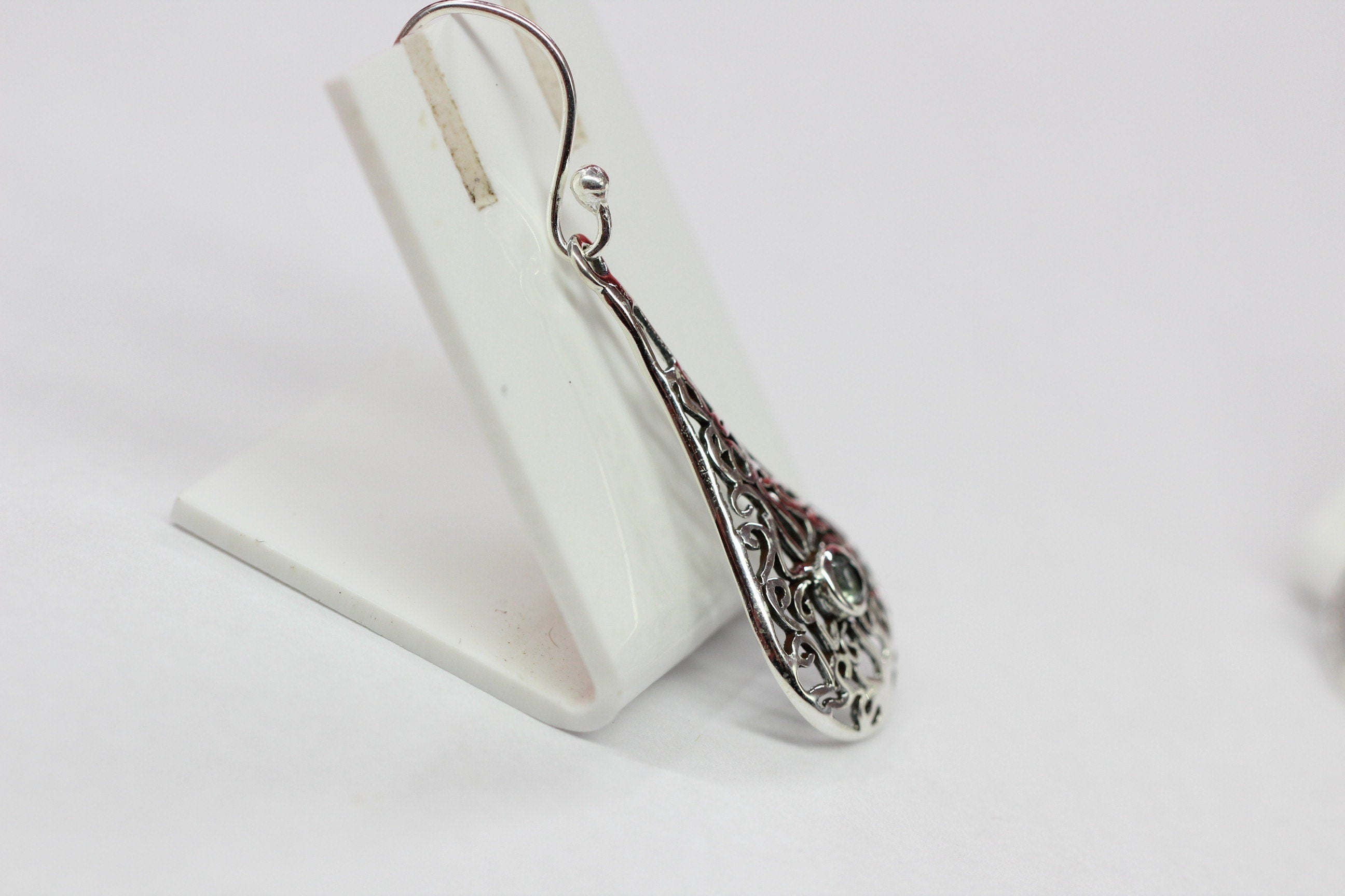Edle 0,2 Carat Blautopas Ohrhanger filigran gearbeitet 925 Silber sky blue Topas