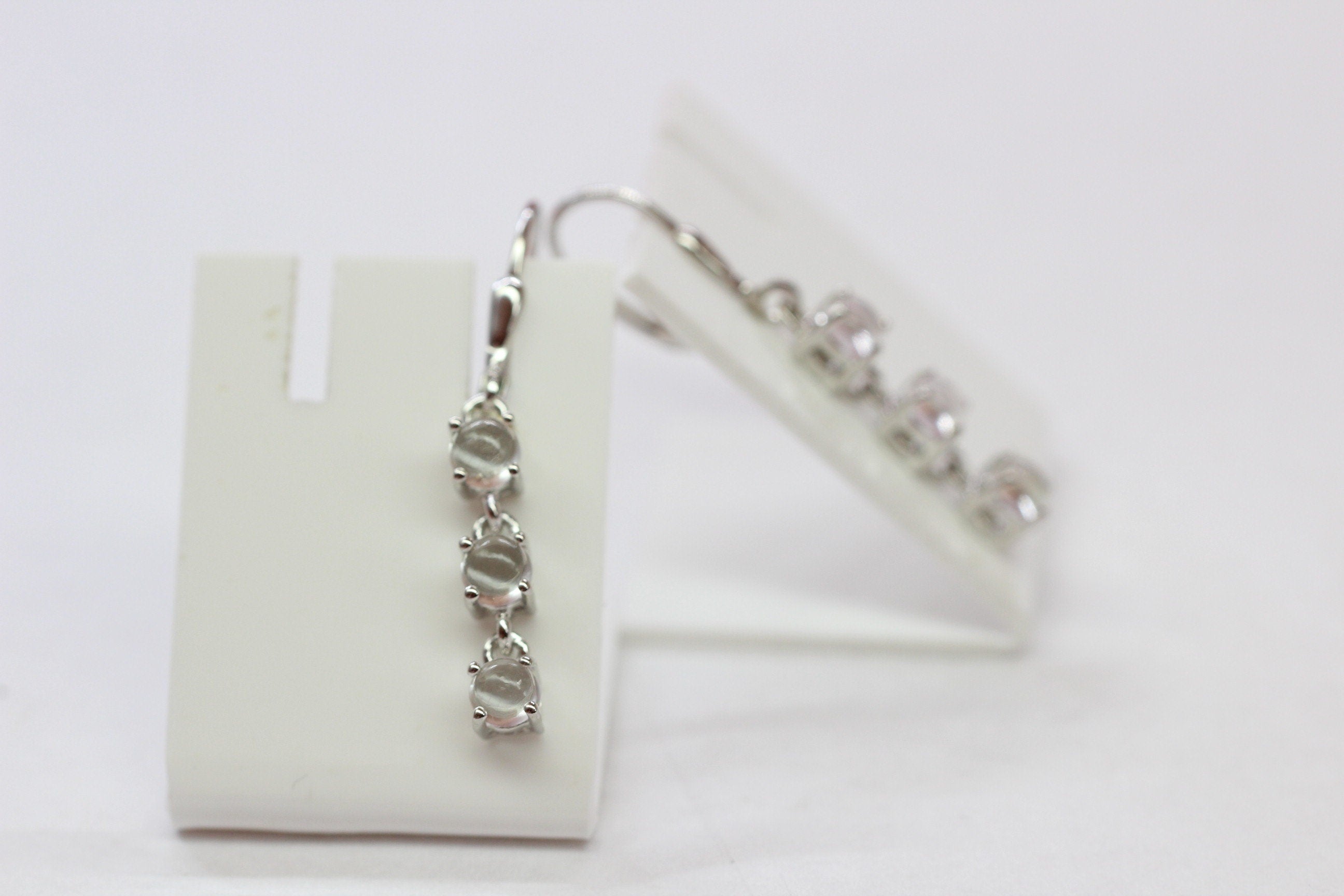 Edle 2,2 Carat weisstopas Ohrhanger 925 Silber Brisur weisser Topas Ohrschmuck