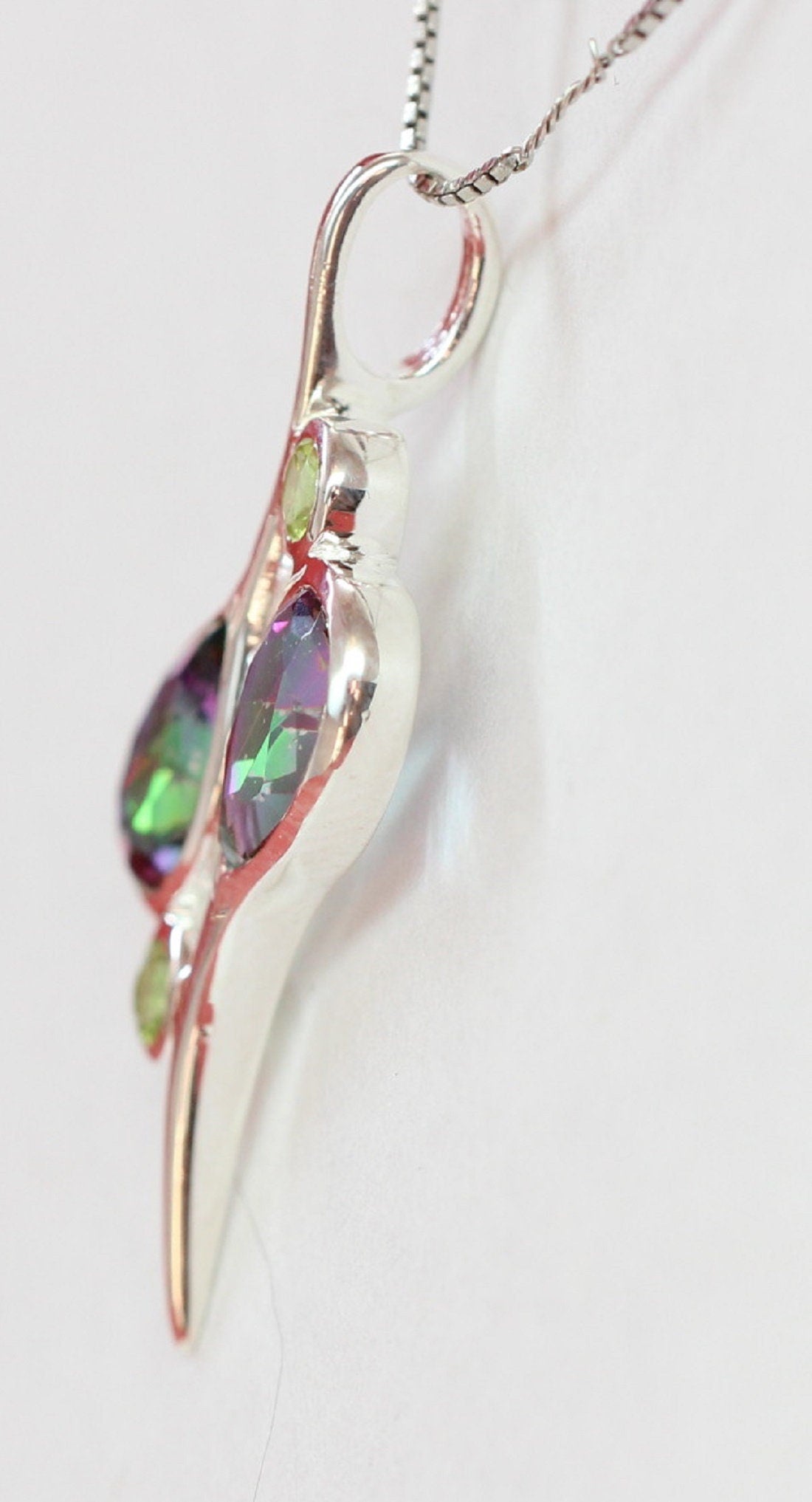 Edler 3,38 Carat Design Anhanger Mystik Topas Peridot Anhänger 925 Silber
