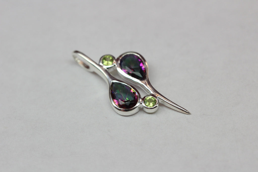 Edler 3,38 Carat Design Anhanger Mystik Topas Peridot Anhänger 925 Silber