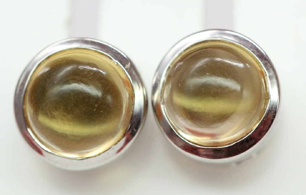 4,59 Carat Citrin Cabochon Ohrstecker 925 Silber gelber Edelstein Unisex