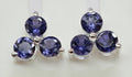Edle 0,52 Carat Iolith Ohrstecker 925 Siilber Wassersahir Luchssaphir Ohrschmuck