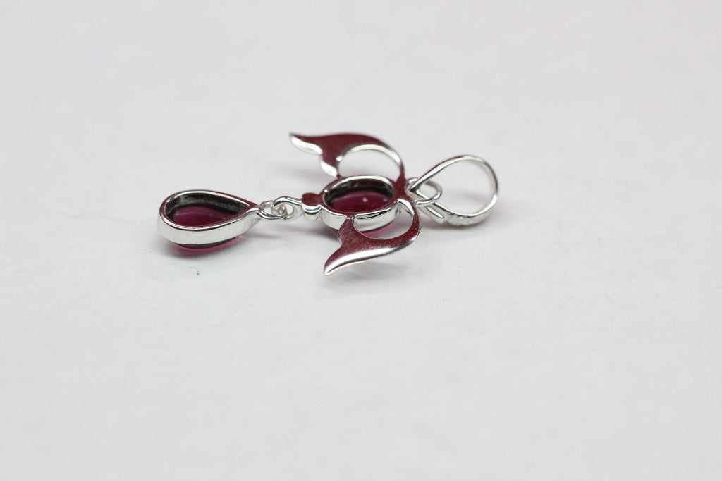 Edler 3,4 Carat Granat Anhanger Cabochon Schliff 925 Silber Collier Kette Top