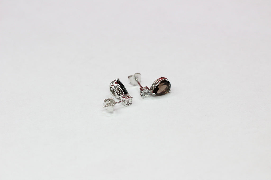 Edler 3,65 Carat Granat weisstopas Ohrstecker 925 Silber blutroter Edesltein weisstopas