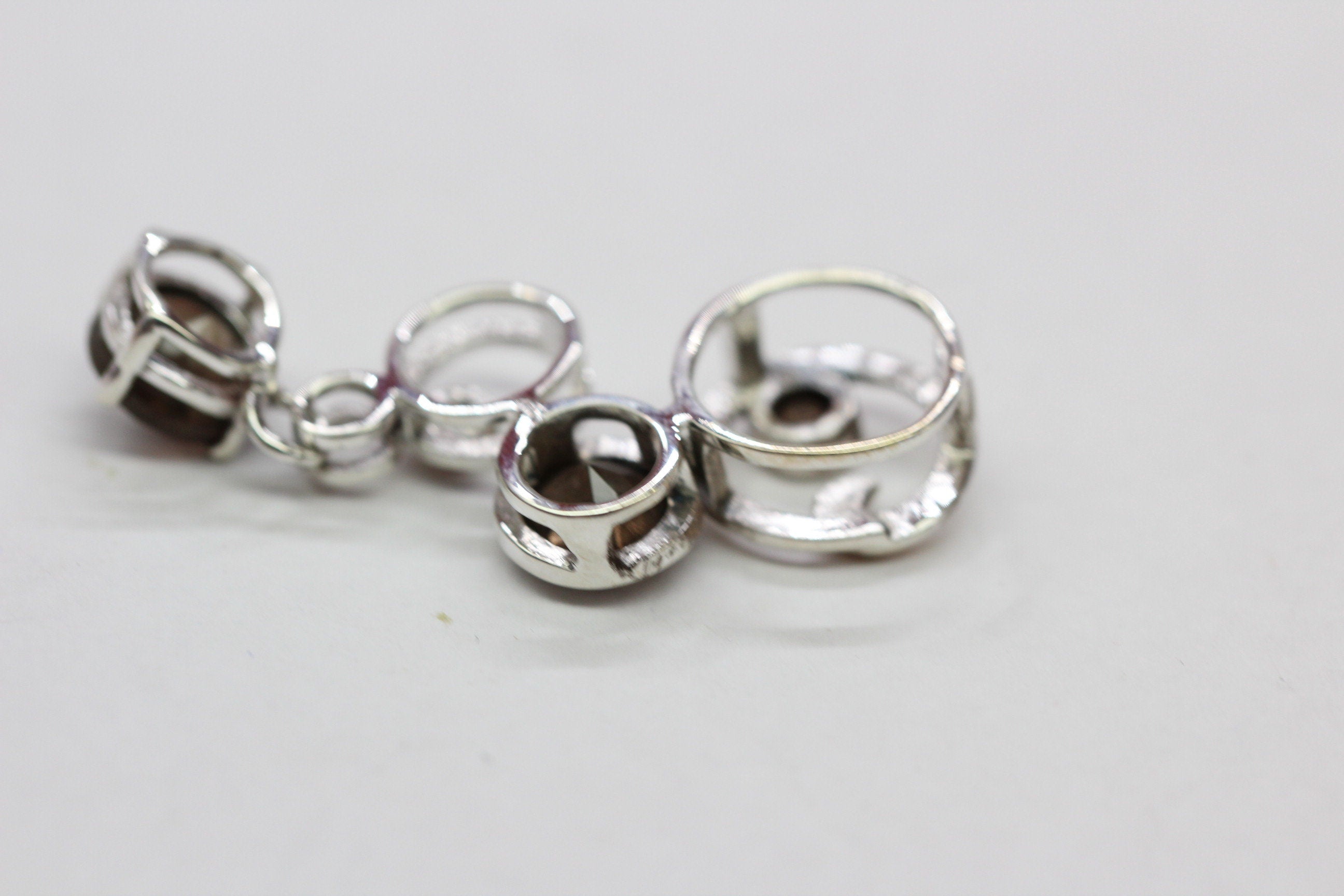 Edler 1,7 Carat Rauchquarz  Anhanger 925 Silber Collier Kette Rauchtopas Edelstein