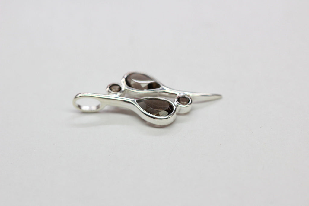 Echter Rauchquarz Silberanhänger 925, Braune Edelstein Kette, Kunstvolles Design, Statement Schmuck, Geschenk zum Jahrestag, 3,38 ct Unikat