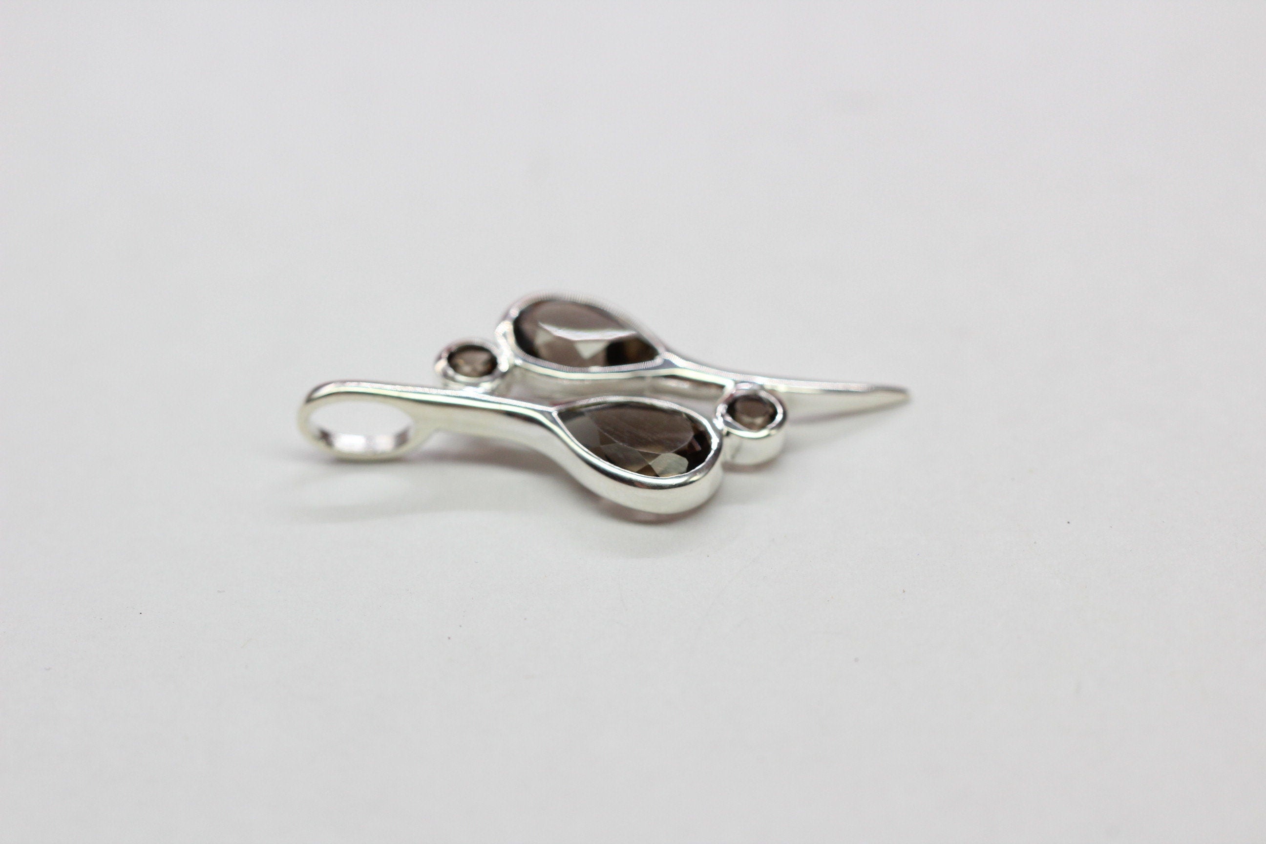Echter Rauchquarz Silberanhänger 925, Braune Edelstein Kette, Kunstvolles Design, Statement Schmuck, Geschenk zum Jahrestag, 3,38 ct Unikat