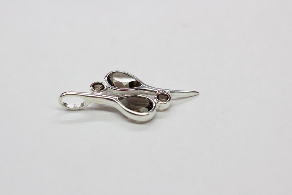 Echter Rauchquarz Silberanhänger 925, Braune Edelstein Kette, Kunstvolles Design, Statement Schmuck, Geschenk zum Jahrestag, 3,38 ct Unikat