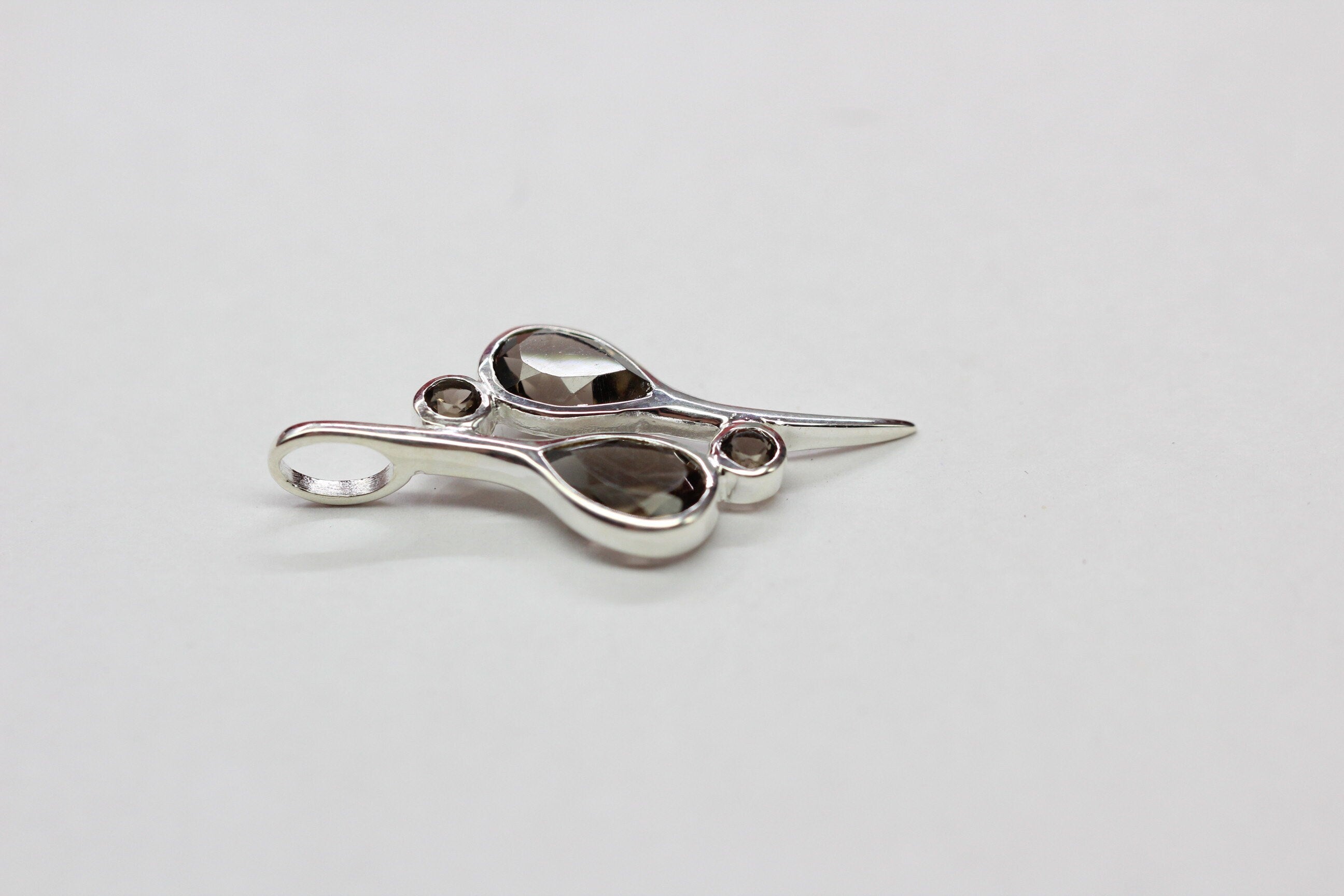 Echter Rauchquarz Silberanhänger 925, Braune Edelstein Kette, Kunstvolles Design, Statement Schmuck, Geschenk zum Jahrestag, 3,38 ct Unikat