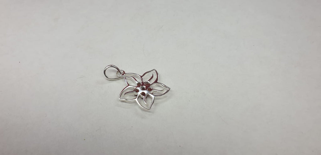 Edler 0,19 Carat Granat Blumen Anhänger 925  Silber  blutrot filigran schön