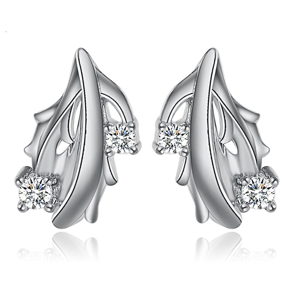 Edle funkelnde Zirkonia Ohrstecker Ohrschmuck 925 Silber American Diamant