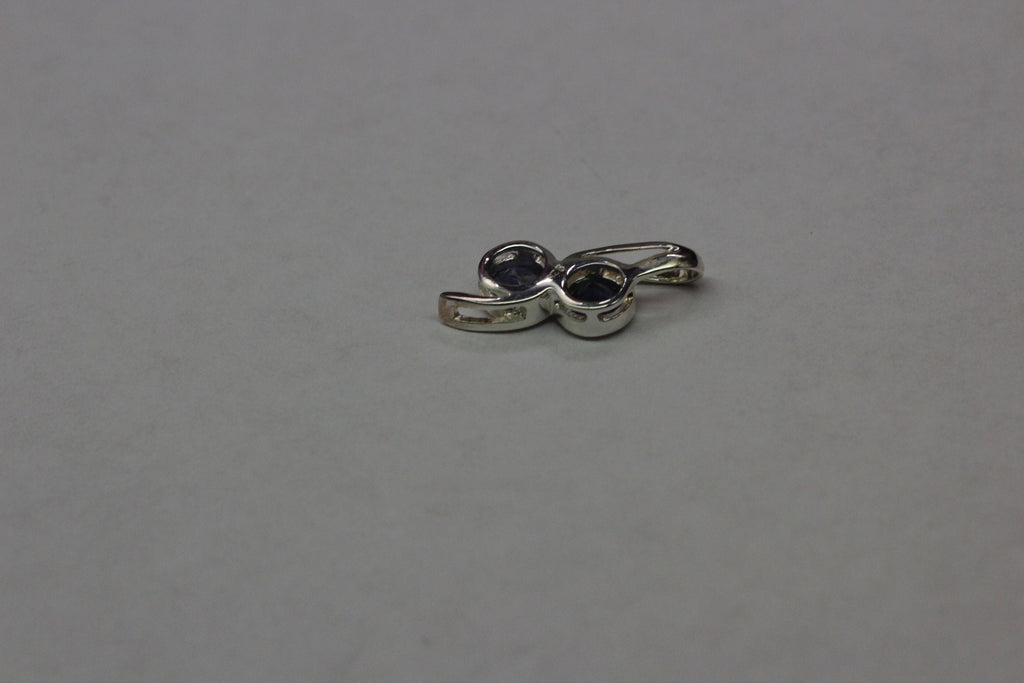 Edler 1,4 Carat Iolith Anhänger Collier Kette 925 Silber Wassersaphir Luchssaphir