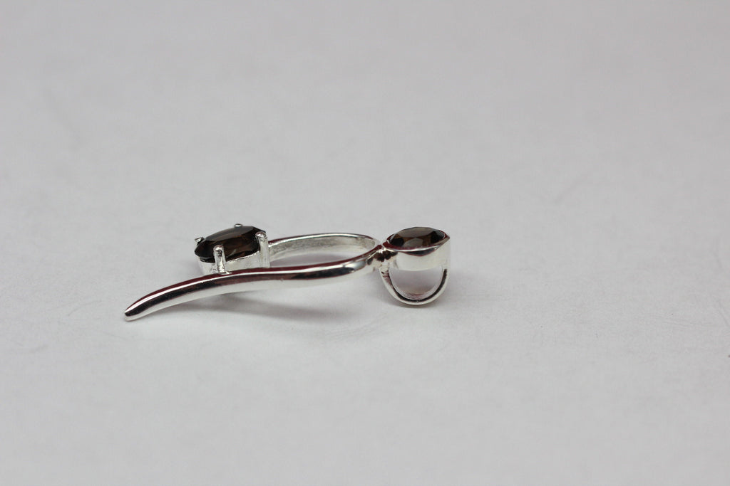 Edler 1,4 Carat Rauchquarz Anhanger 925 smoky quarz brauner Edelstein