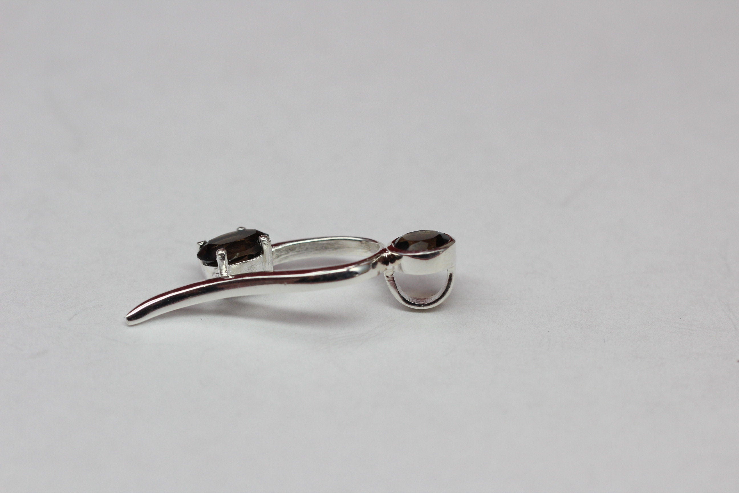 Edler 1,4 Carat Rauchquarz Anhanger 925 smoky quarz brauner Edelstein