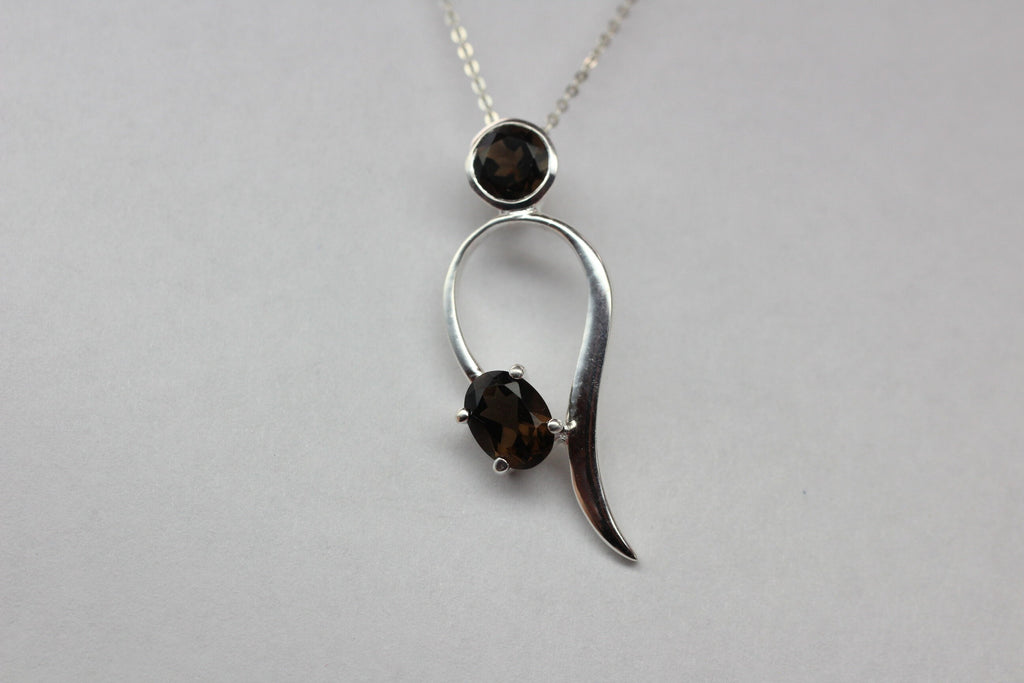 Edler 1,4 Carat Rauchquarz Anhanger 925 smoky quarz brauner Edelstein