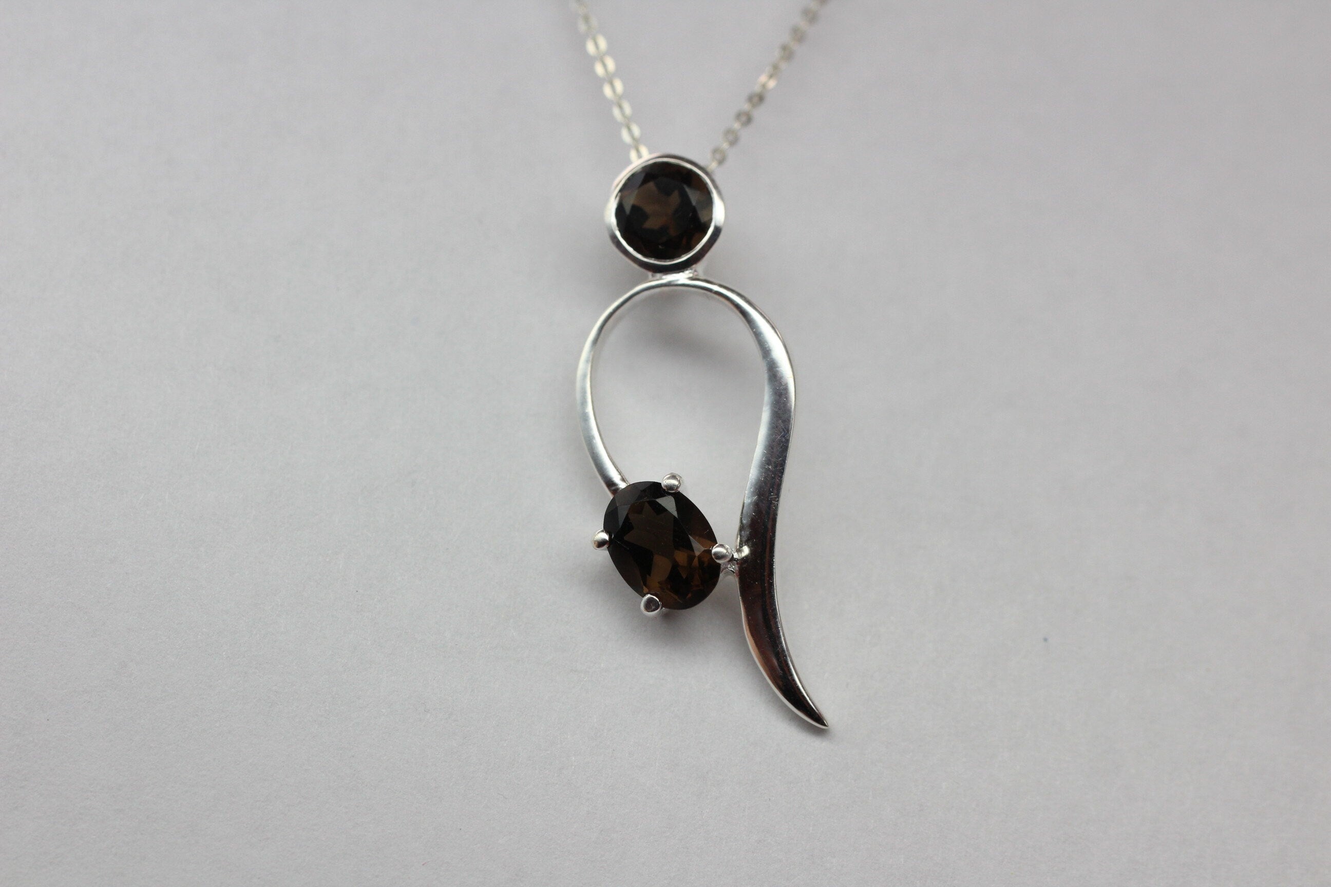 Edler 1,4 Carat Rauchquarz Anhanger 925 smoky quarz brauner Edelstein