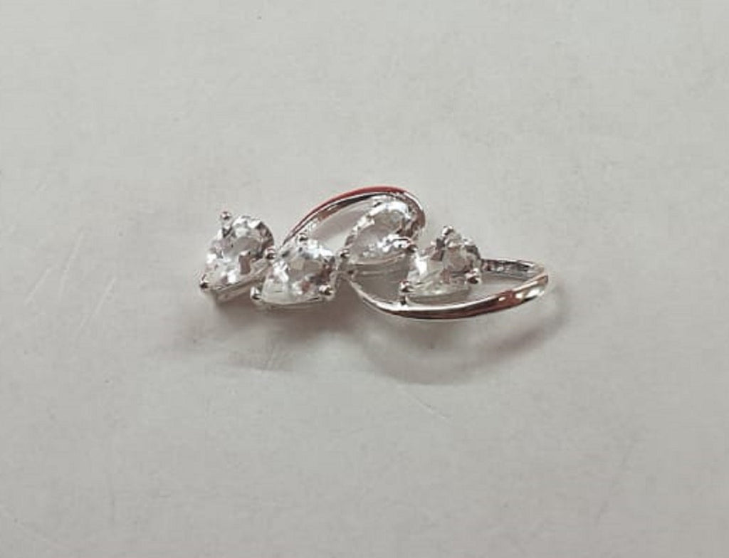 Edler 1,7 Carat edler weisstopas Anhanger 925 Silber weisser Topas Colier Kette
