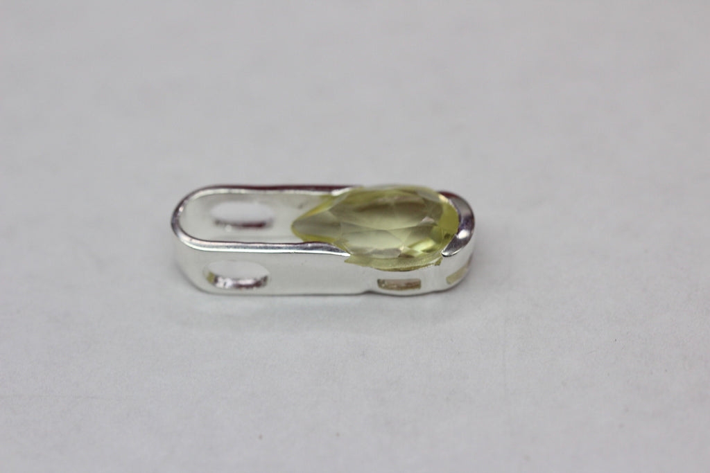 Edler 2,9 Carat Limonentopas Anhanger 925 Silber Collier Kette  Lemonquarz topas