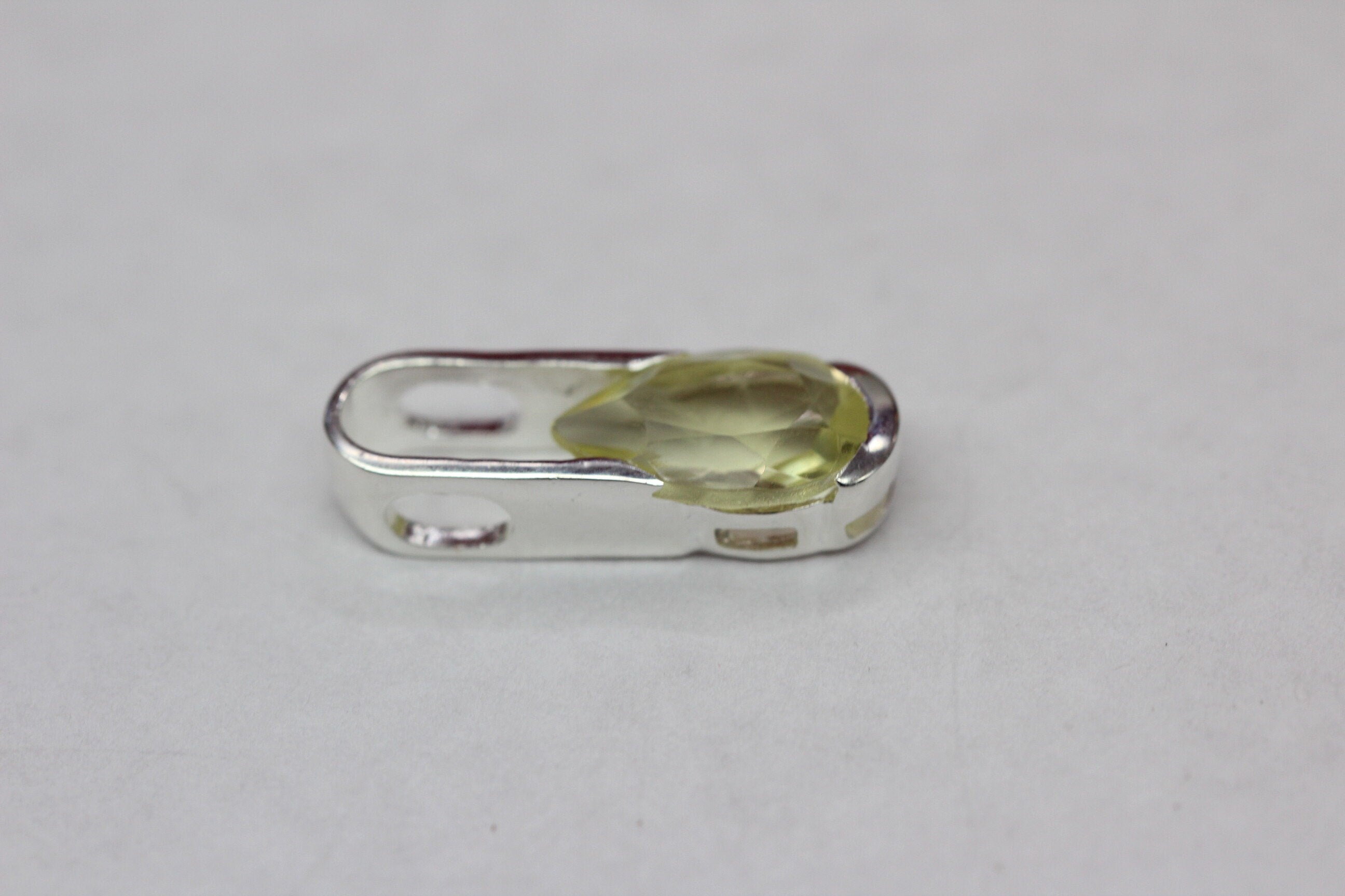 Edler 2,9 Carat Limonentopas Anhanger 925 Silber Collier Kette  Lemonquarz topas