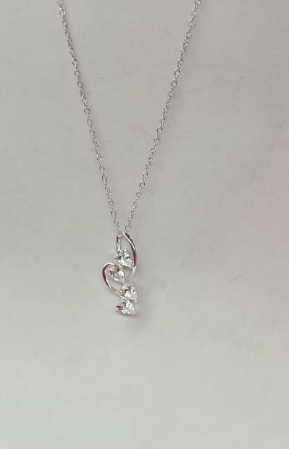 Edler 1,7 Carat edler weisstopas Anhanger 925 Silber weisser Topas Colier Kette