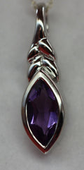 Edler 0,94 Carat Amethyst Anhanger 925 Silber Collier Kette violetter Edelstein