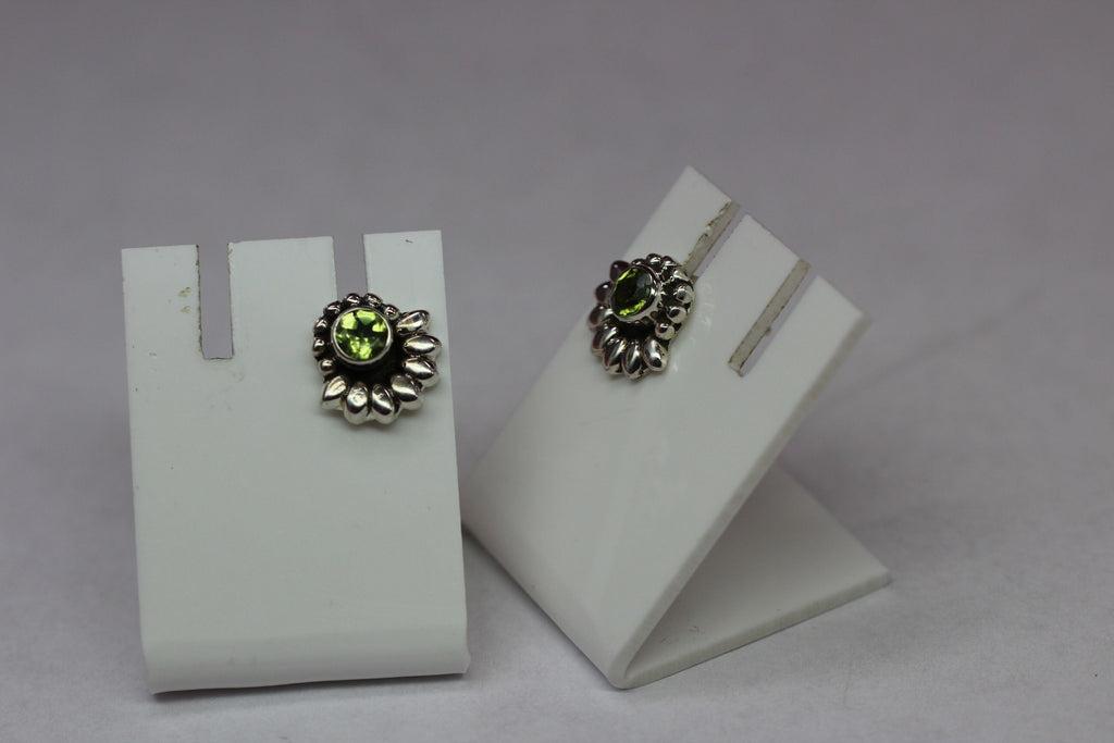 Edler 0,5 Carat Peridot Ohrstecker Olivin 925 Silber Ohrschmuck Ohrring Top Edel
