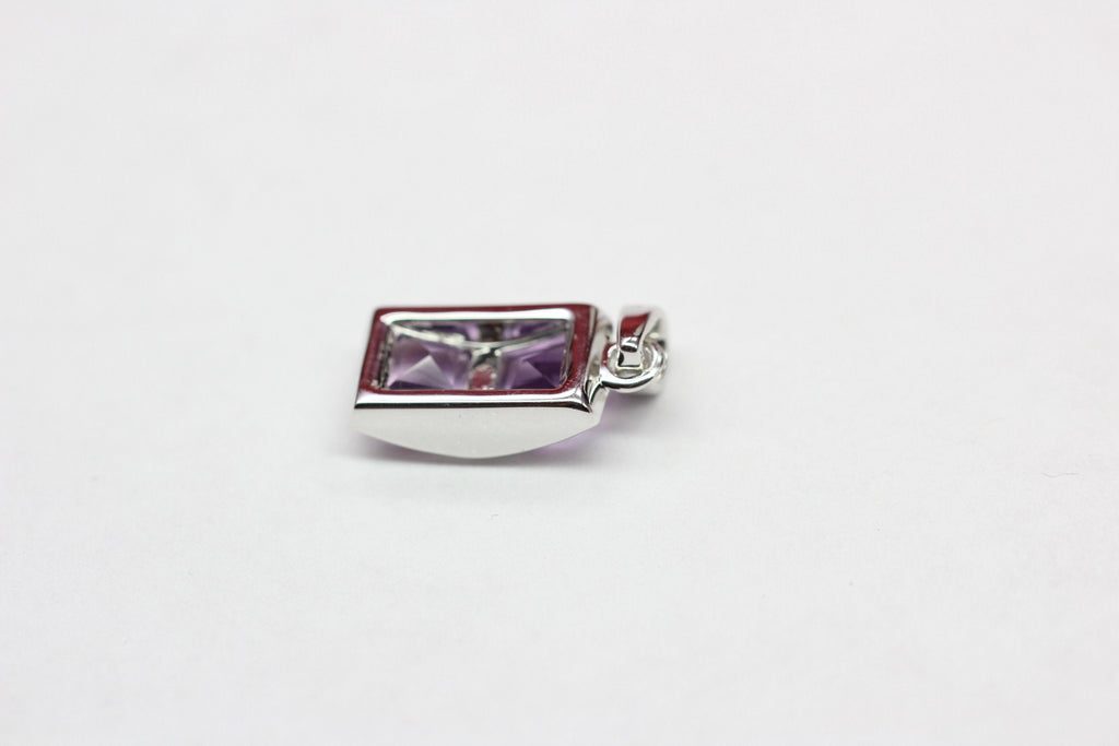 Echter Amethyst Anhänger 925 Silber - 2,9 Karat Violetter Edelstein - Geburtsstein Februar - Geschenk für Sie - Handgefertigter Schmuck"