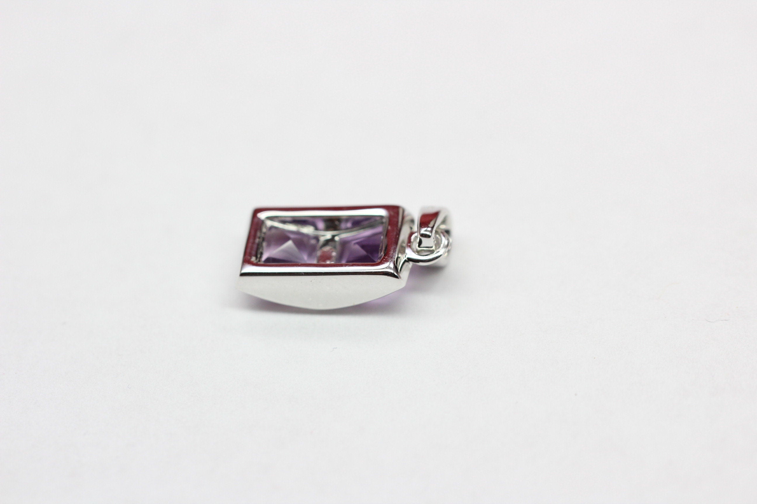 Echter Amethyst Anhänger 925 Silber - 2,9 Karat Violetter Edelstein - Geburtsstein Februar - Geschenk für Sie - Handgefertigter Schmuck"