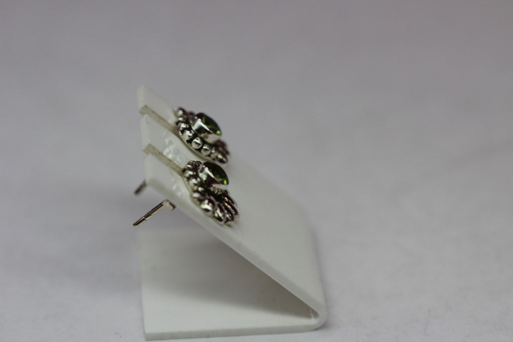 Edler 0,5 Carat Peridot Ohrstecker Olivin 925 Silber Ohrschmuck Ohrring Top Edel