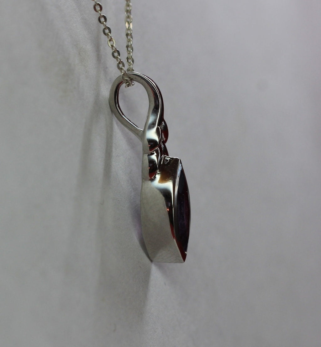 Edler 0,94 Carat Amethyst Anhanger 925 Silber Collier Kette violetter Edelstein