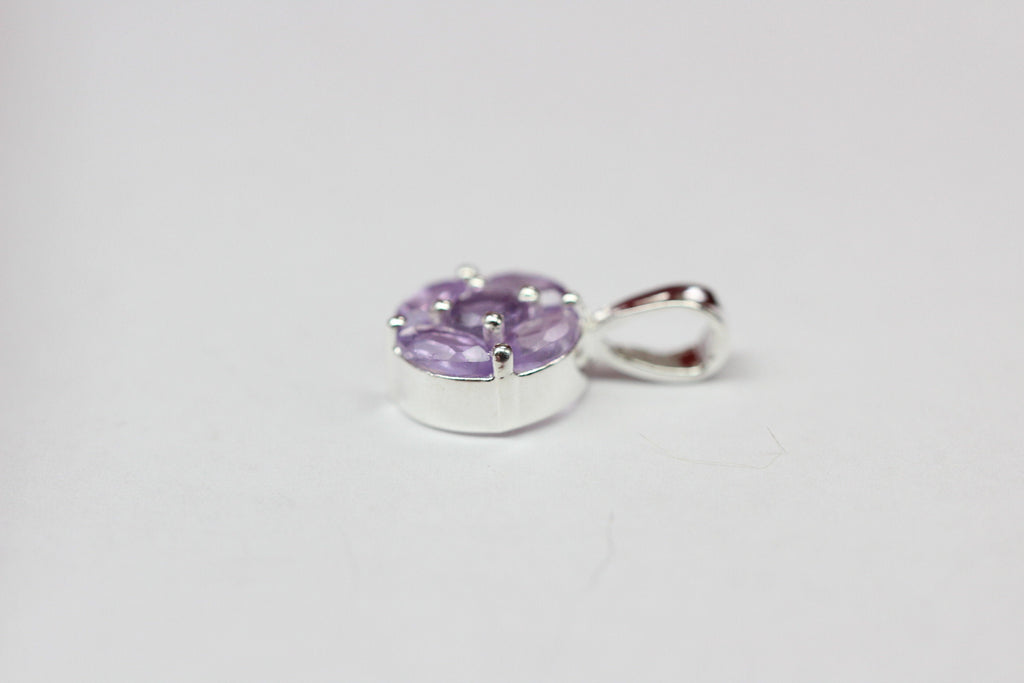 Edler 0,75 Carat Amethyst Anhanger 925 Silber Collier Kette Top Anhanger Edel