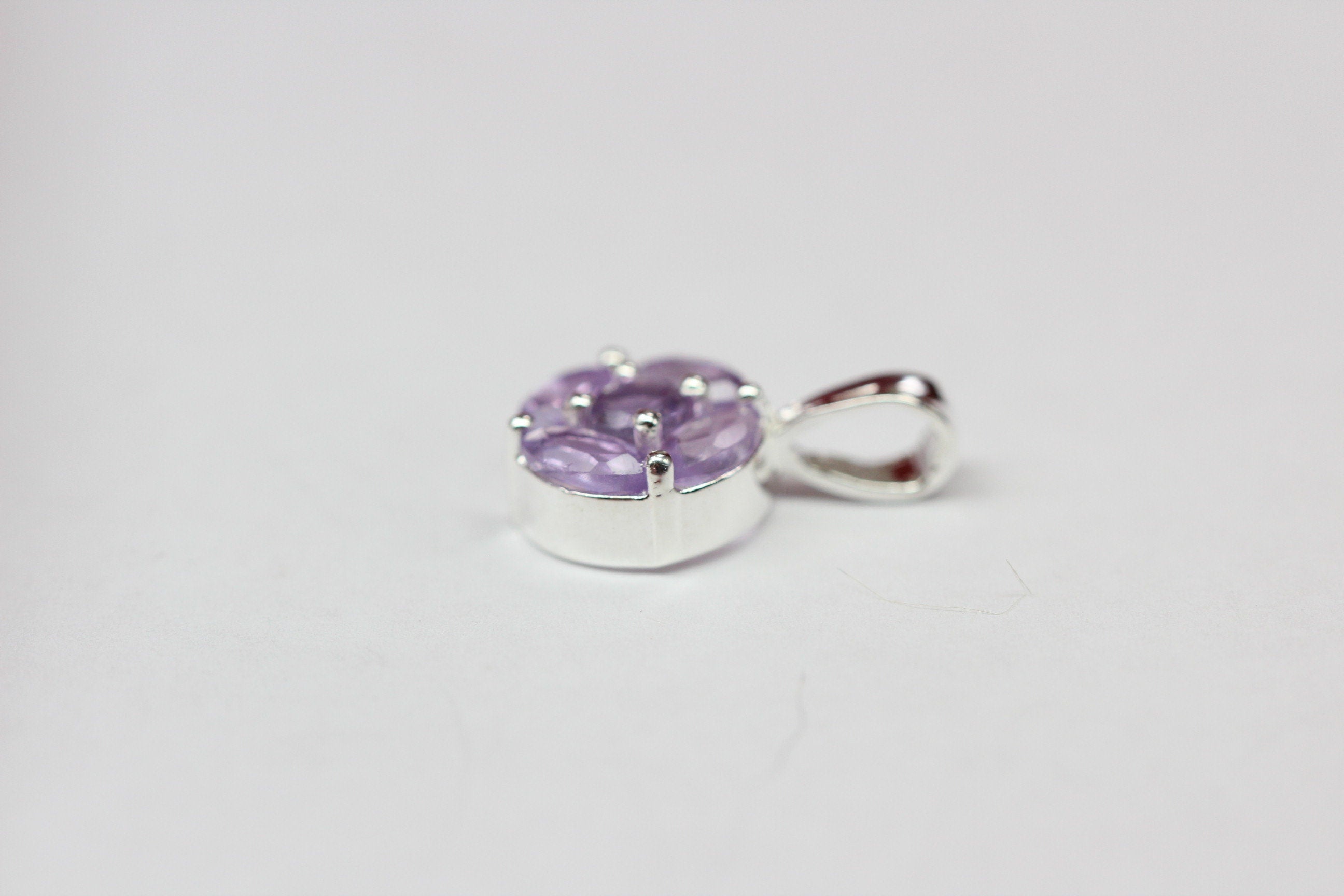Edler 0,75 Carat Amethyst Anhanger 925 Silber Collier Kette Top Anhanger Edel