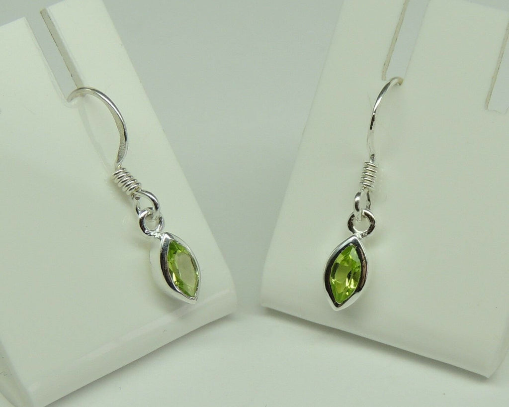 Edle 0,4 Carat maigraner Peridot Ohrhanger 925 Silber Ohrschmuck