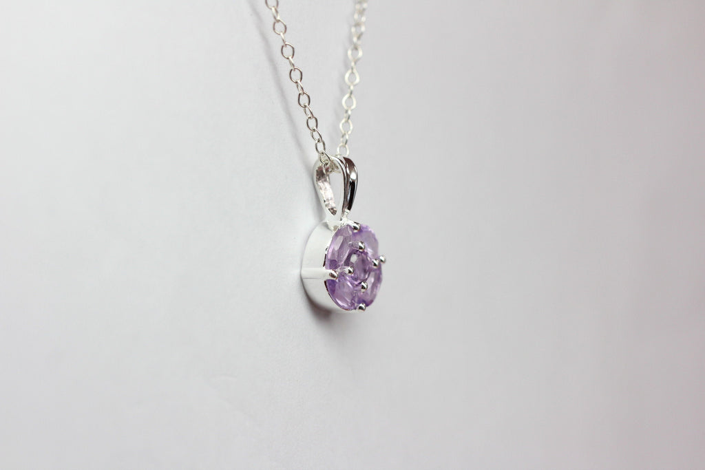 Edler 0,75 Carat Amethyst Anhanger 925 Silber Collier Kette Top Anhanger Edel