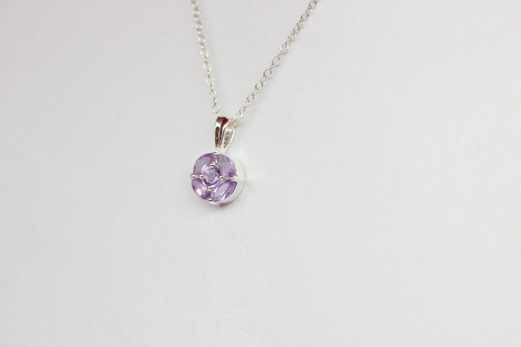 Edler 0,75 Carat Amethyst Anhanger 925 Silber Collier Kette Top Anhanger Edel