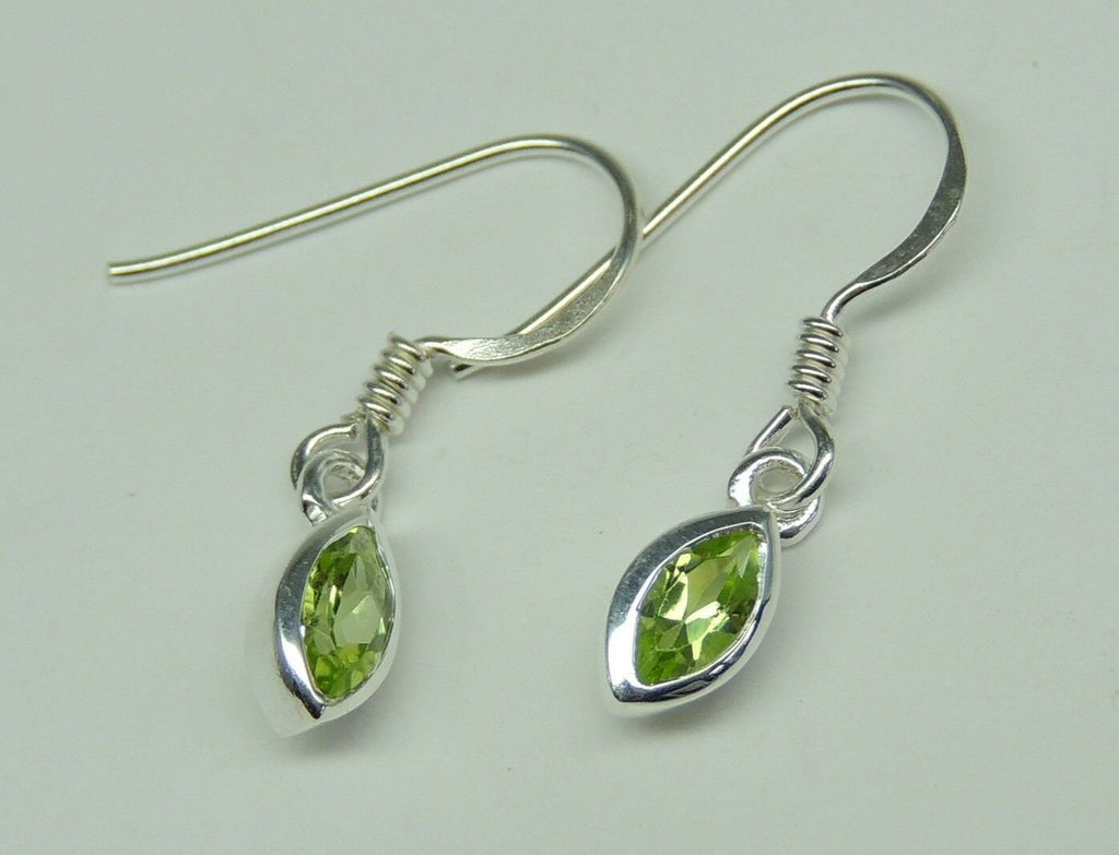 Edle 0,4 Carat maigraner Peridot Ohrhanger 925 Silber Ohrschmuck