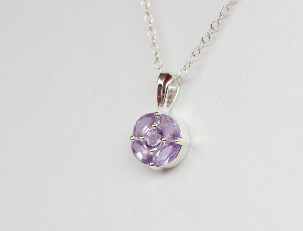 Edler 0,75 Carat Amethyst Anhanger 925 Silber Collier Kette Top Anhanger Edel