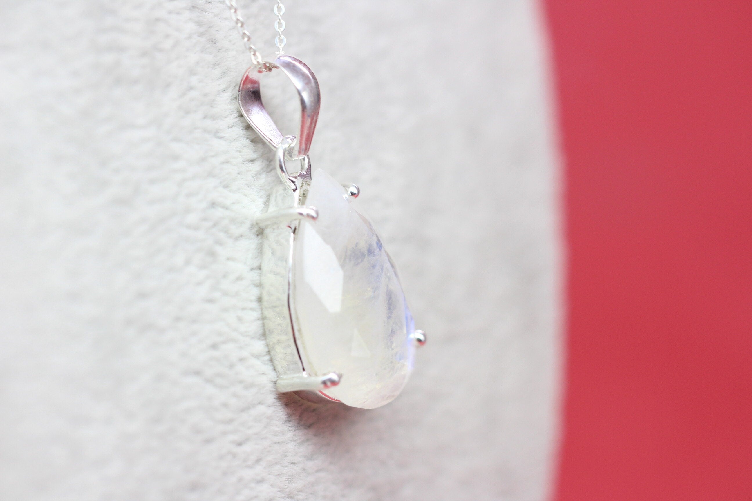 Edler 18,3 Carat Mondlichttopas Anhänger 925 Silber